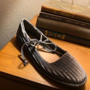 Gray Velvet Women's Flats